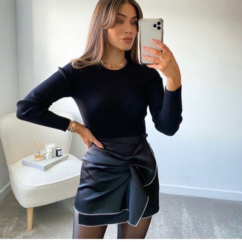 ZARA Rhinestone Bow Skirt - NWOT